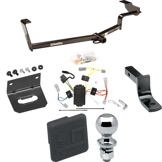 Se adapta al paquete de enganche de remolque Honda Civic 2006-2015 con arnés de cableado plano de 4 + barra de tracción + bola de 2" + soporte de cableado + cubierta de enganche (para cupé, excepto modelos Si) de Draw-Tite