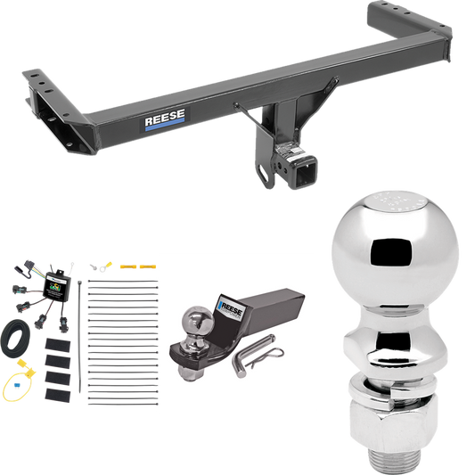 Fits 2011-2017 Audi Q5 Trailer Hitch Tow PKG w/ 4-Flat Zero Contact "No Splice" Wiring + Starter Kit Ball Mount w/ 2" Drop & 2" Ball + 2-5/16" Ball By Reese Towpower