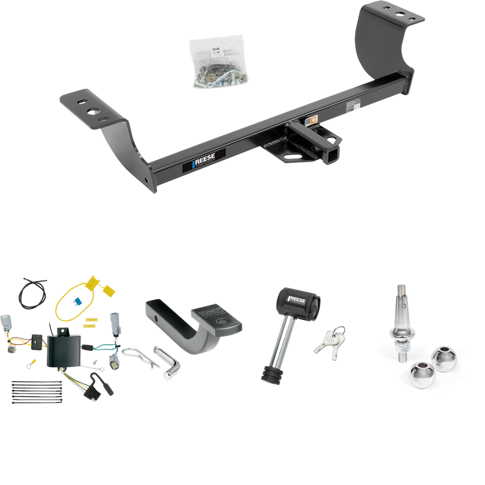 Se adapta al paquete de enganche de remolque Dodge Challenger 2015-2023 con arnés de cableado de 4 planos + barra de tracción + bolas intercambiables de 1-7/8" y 2" + bloqueo de enganche (excluye: con modelos de escape de cuatro puntas) de Reese Towpower