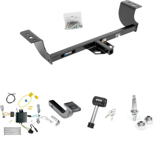 Fits 2015-2023 Dodge Challenger Trailer Hitch Tow PKG w/ 4-Flat Wiring Harness + Draw-Bar + Interchangeable 1-7/8" & 2" Balls + Hitch Lock (Excludes: w/Quad Tip Exhaust Models) By Reese Towpower