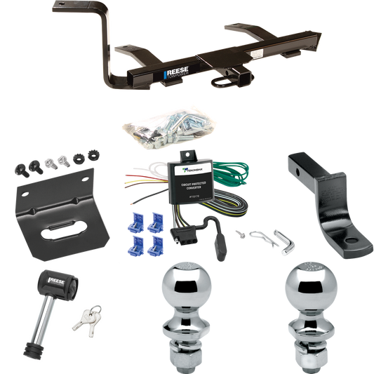 Fits 1999-2005 Volkswagen Jetta Trailer Hitch Tow PKG w/ 4-Flat Wiring Harness + Draw-Bar + 1-7/8" + 2" Ball + Wiring Bracket + Hitch Lock (For Sedan, Except Gas Turbo & Wagon Models) By Reese Towpower