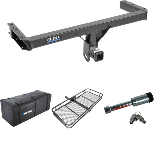 Fits 2011-2017 Audi Q5 Trailer Hitch Tow PKG w/ 60" x 24" Cargo Carrier + Cargo Bag + Hitch Lock By Reese Towpower