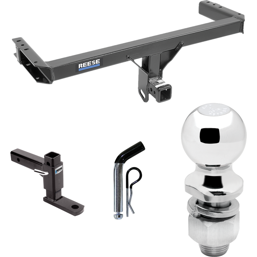 Fits 2011-2017 Audi Q5 Trailer Hitch Tow PKG w/ Adjustable Drop Rise Ball Mount + Pin/Clip + 2" Ball By Reese Towpower