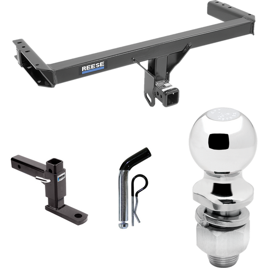 Fits 2011-2017 Audi Q5 Trailer Hitch Tow PKG w/ Adjustable Drop Rise Ball Mount + Pin/Clip + 2" Ball By Reese Towpower