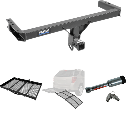 Fits 2015-2023 Porsche Macan Trailer Hitch Tow PKG w/ Cargo Carrier + Bi-Fold Ramp + Hitch Lock (Excludes: S-Models Models) By Reese Towpower