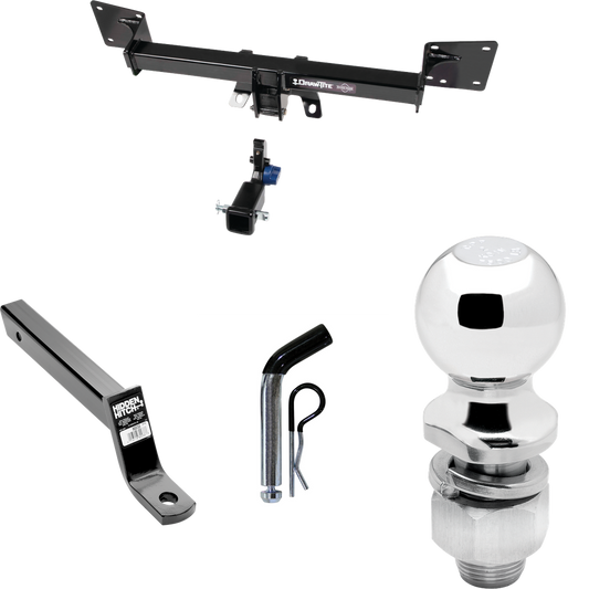 Fits 2018-2022 Audi SQ5 Trailer Hitch Tow PKG w/ Extended 16" Long Ball Mount w/ 4" Drop + Pin/Clip + 2" Ball By Draw-Tite