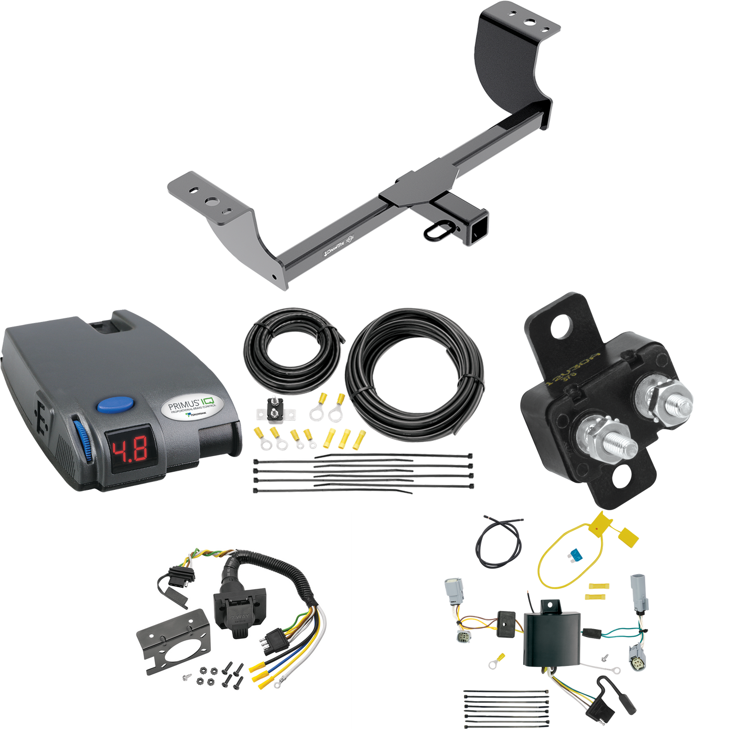 Se adapta al paquete de enganche de remolque Dodge Challenger 2015-2022 con control de freno Tekonsha Primus IQ + cableado RV de 7 vías (excluye: con modelos de escape de cuatro puntas) de Draw-Tite