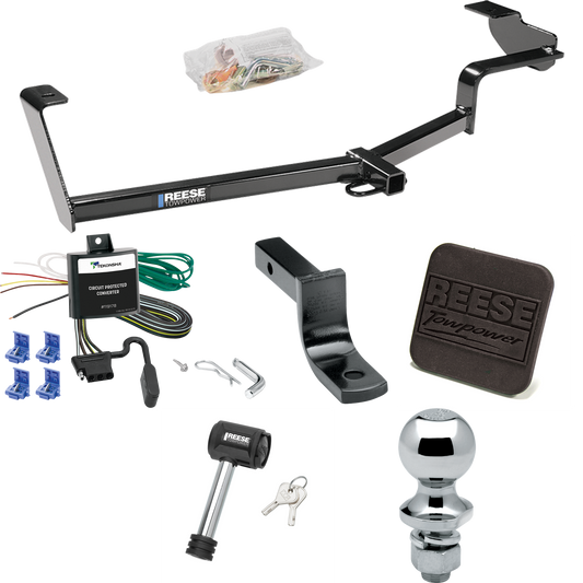 Fits 2006-2011 Honda Civic Trailer Hitch Tow PKG w/ 4-Flat Wiring Harness + Draw-Bar + 1-7/8" Ball + Hitch Cover + Hitch Lock (For Hybrid Models) By Reese Towpower