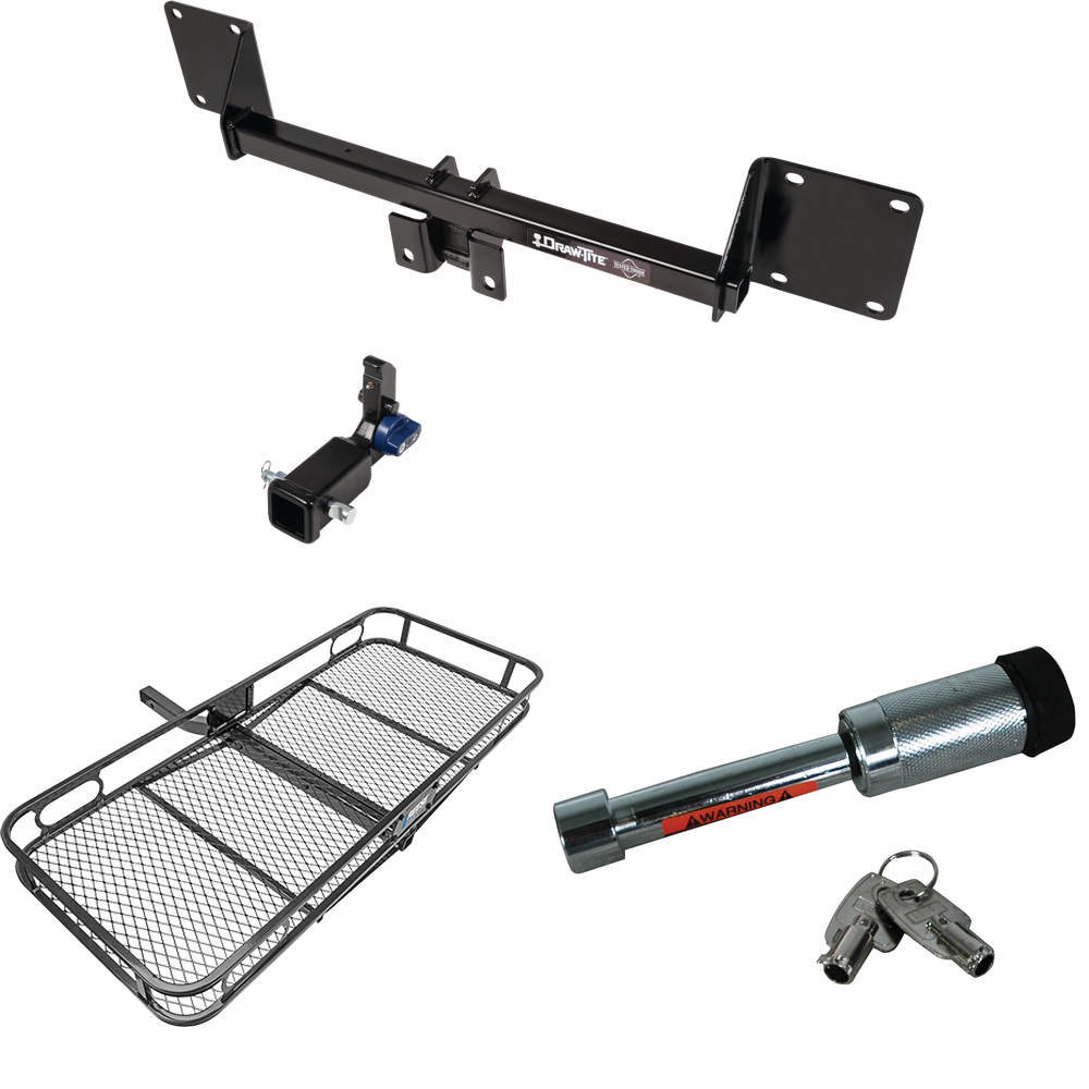 Fits 2021-2022 Mercedes-Benz GLE350 Trailer Hitch Tow PKG w/ 60" x 24" Cargo Carrier + Hitch Lock By Draw-Tite