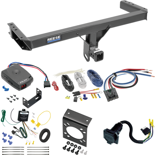 Fits 2015-2023 Porsche Macan Trailer Hitch Tow PKG w/ Pro Series Pilot Brake Control + Generic BC Wiring Adapter + 7-Way RV Wiring (Excludes: S-Models Models) By Reese Towpower