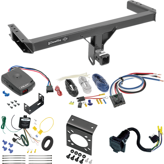 Fits 2015-2023 Porsche Macan Trailer Hitch Tow PKG w/ Pro Series Pilot Brake Control + Generic BC Wiring Adapter + 7-Way RV Wiring (Excludes: S-Models Models) By Draw-Tite