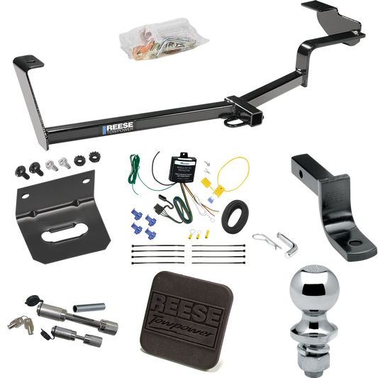 Fits 2012-2015 Honda Civic Trailer Hitch Tow PKG w/ 4-Flat Wiring Harness + Draw-Bar + 1-7/8" Ball + Wiring Bracket + Hitch Cover + Dual Hitch & Coupler Locks (For Hybrid Models) By Reese Towpower