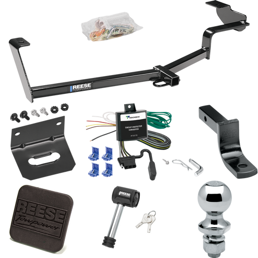 Fits 2006-2011 Honda Civic Trailer Hitch Tow PKG w/ 4-Flat Wiring Harness + Draw-Bar + 1-7/8" Ball + Wiring Bracket + Hitch Cover + Hitch Lock (For Hybrid Models) By Reese Towpower