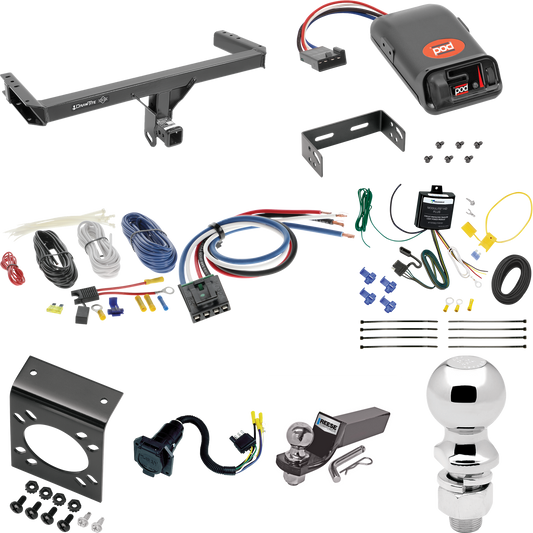 Fits 2015-2023 Porsche Macan Trailer Hitch Tow PKG w/ Pro Series POD Brake Control + Generic BC Wiring Adapter + 7-Way RV Wiring + 2" & 2-5/16" Ball & Drop Mount (Excludes: S-Models Models) By Draw-Tite