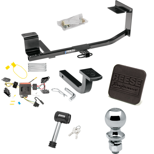 Fits 2011-2014 Volkswagen Jetta Trailer Hitch Tow PKG w/ 4-Flat Wiring Harness + Draw-Bar + 2" Ball + Hitch Cover + Hitch Lock (For Sedan Models) By Reese Towpower