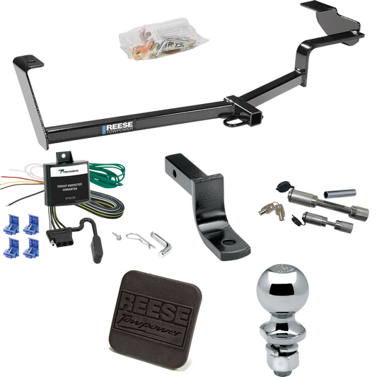 Fits 2006-2011 Honda Civic Trailer Hitch Tow PKG w/ 4-Flat Wiring Harness + Draw-Bar + 2" Ball + Hitch Cover + Dual Hitch & Coupler Locks (For Si, Coupe Models) By Reese Towpower