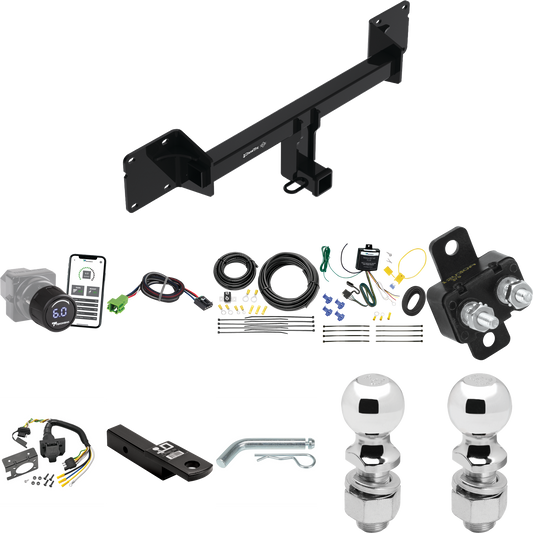 Se adapta al paquete de enganche de remolque Mercedes-Benz GLE350 2021-2022 con control de freno inalámbrico Bluetooth Tekonsha Prodigy iD + adaptador BC Plug &amp; Play + cableado RV de 7 vías + soporte de bola y caída de 2" y 2-5/16" por Draw- tite