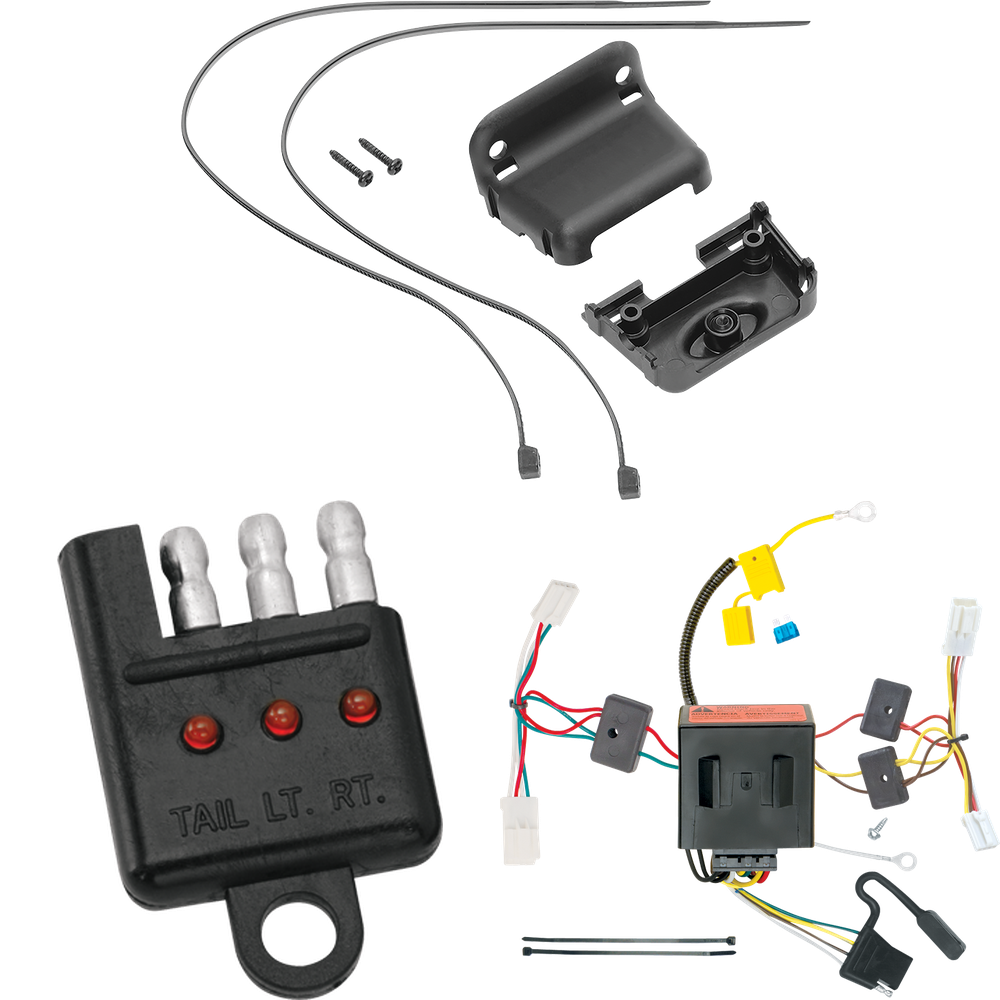 Se adapta al arnés de cableado del remolque del extremo del vehículo de 4 planos del Dodge Charger 2011-2014 + soporte de cableado + probador de cableado de Tekonsha