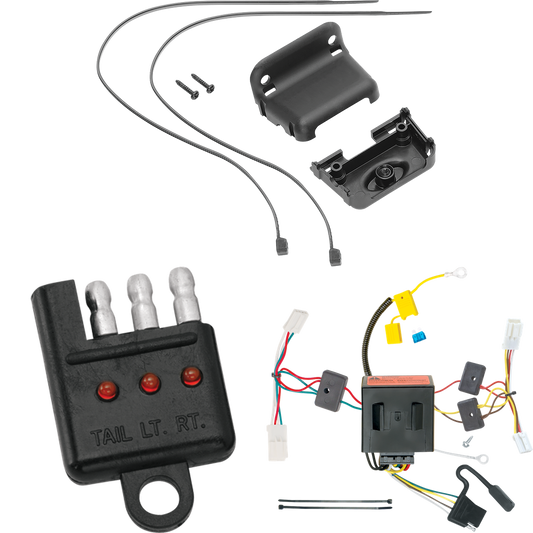 Se adapta al arnés de cableado del remolque del extremo del vehículo de 4 planos del Dodge Charger 2011-2014 + soporte de cableado + probador de cableado de Tekonsha