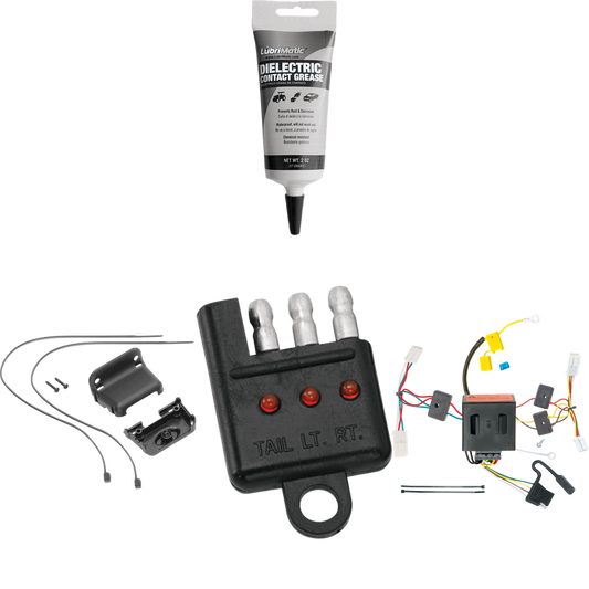 Se adapta al arnés de cableado del remolque del extremo del vehículo de 4 planos del Dodge Charger 2011-2014 + soporte de cableado + probador de cableado + grasa eléctrica de Tekonsha