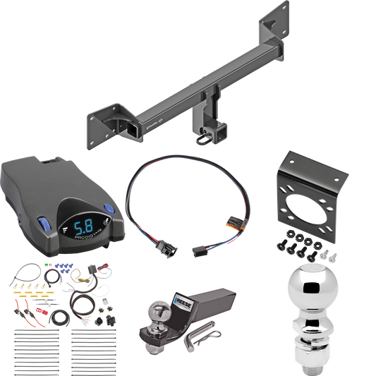 Se adapta al paquete de enganche de remolque Audi SQ5 2018-2023 con control de freno Tekonsha Prodigy P2 + adaptador BC Plug &amp; Play + cableado RV de 7 vías + soporte de bola y caída de 2" y 2-5/16" de Draw-Tite