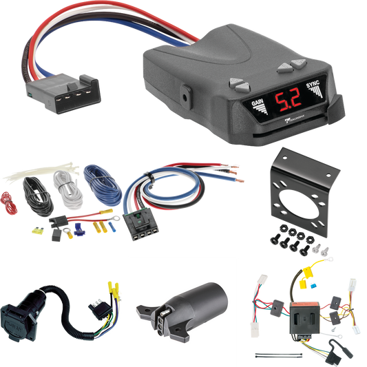 Se adapta al cableado de RV de 7 vías Dodge Charger 2011-2014 + control de frenos Tekonsha Brakeman IV + adaptador de cableado BC genérico + adaptador de 7 vías a 4 vías de Tekonsha