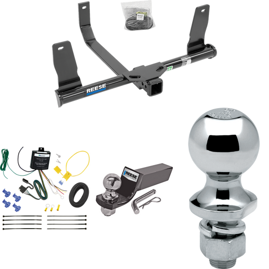 Fits 2010-2015 Mercedes-Benz GLK350 Trailer Hitch Tow PKG w/ 4-Flat Wiring + Starter Kit Ball Mount w/ 2" Drop & 2" Ball + 1-7/8" Ball By Reese Towpower