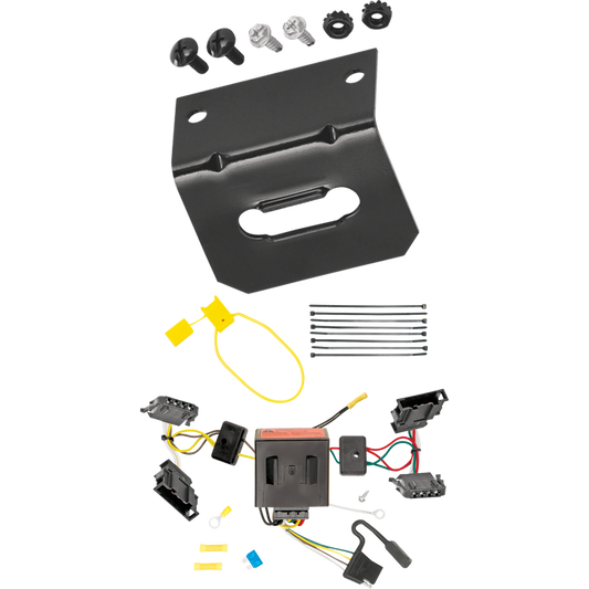 Fits 2015-2018 Volkswagen Jetta 4-Flat Vehicle End Trailer Wiring Harness + Wiring Bracket (For Sedan, Except Hybrid & TDI Models) By Tekonsha