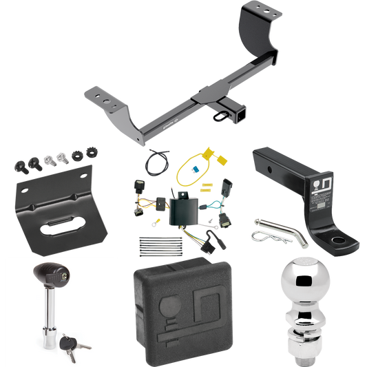 Se adapta al paquete de enganche de remolque Dodge Charger 2015-2023 con cableado plano de 4 + soporte de bola con caída de 4" + bola de 2-5/16" + soporte de cableado + bloqueo de enganche + cubierta de enganche de Draw-Tite