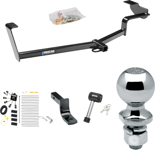 Fits 2012-2015 Honda Civic Trailer Hitch Tow PKG w/ 4-Flat Zero Contact "No Splice" Wiring Harness + Draw-Bar + 2" Ball + Hitch Lock (For Hybrid Models) By Reese Towpower