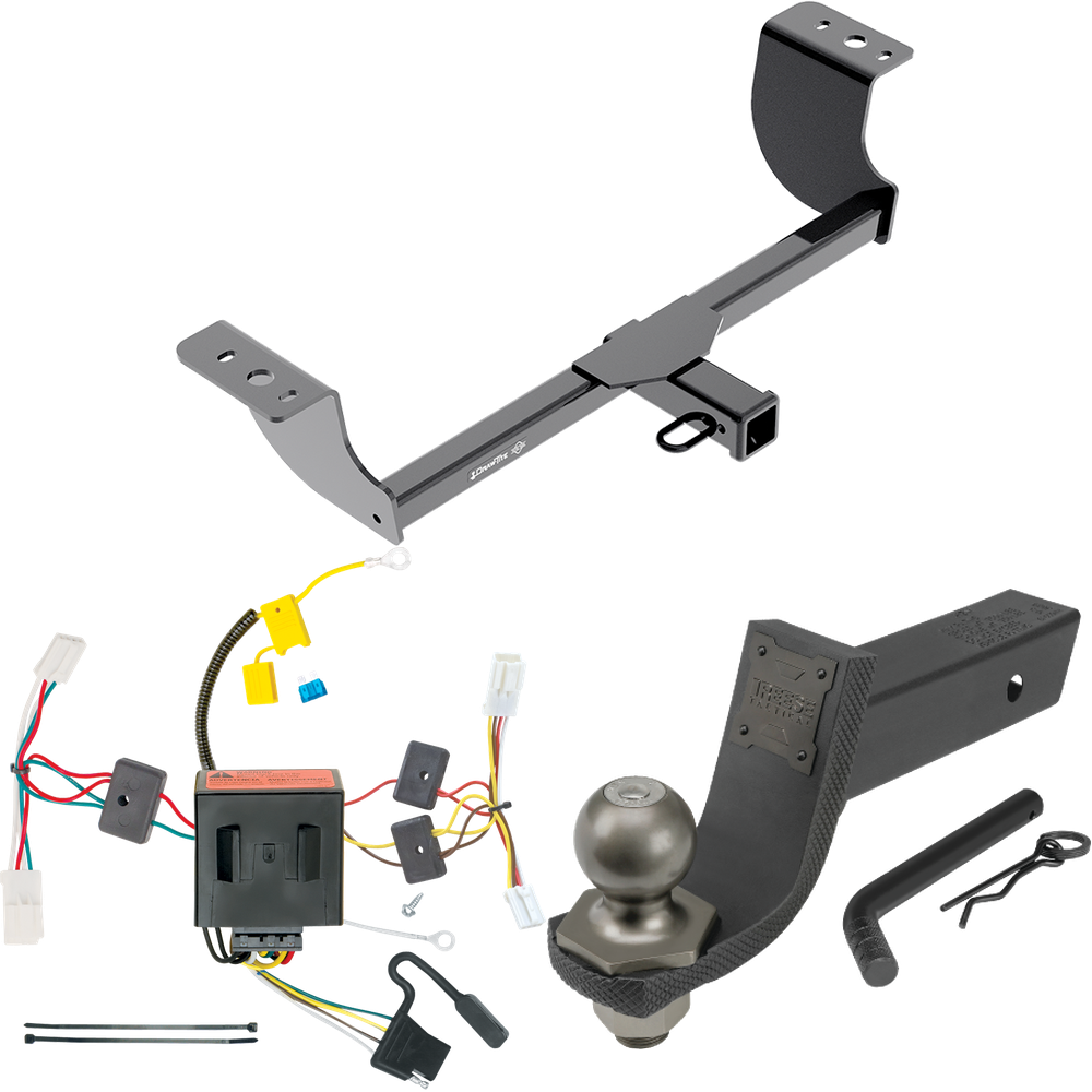 Fits 2011-2014 Dodge Charger Trailer Hitch Tow PKG w/ 4-Flat Wiring + Interlock Tactical Starter Kit w/ 3-1/4" Drop & 2" Ball By Draw-Tite