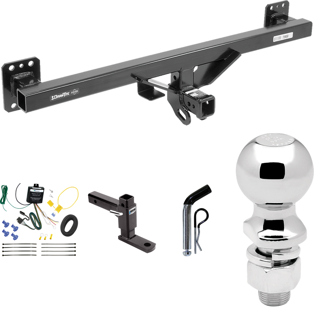 Se adapta al paquete de enganche de remolque Audi Q7 2007-2016 con cableado plano de 4 + soporte de bola ajustable + pasador/clip + bola de 2-5/16" de Draw-Tite