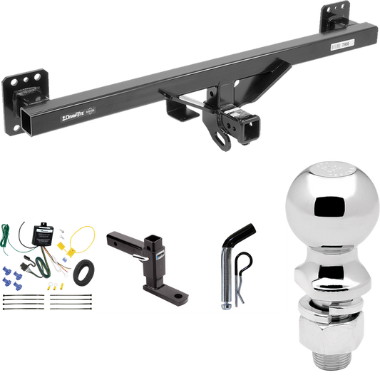 Fits 2007-2016 Audi Q7 Trailer Hitch Tow PKG w/ 4-Flat Wiring + Adjustable Drop Rise Ball Mount + Pin/Clip + 2-5/16" Ball By Draw-Tite