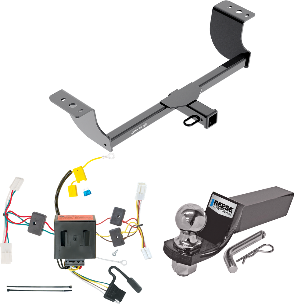 Fits 2011-2014 Dodge Charger Trailer Hitch Tow PKG w/ 4-Flat Wiring + Starter Kit Ball Mount w/ 2" Drop & 2" Ball By Draw-Tite