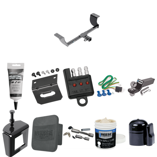 Fits 2006-2010 Dodge Charger Trailer Hitch Tow PKG w/ 4-Flat Wiring + Starter Kit Ball Mount w/ 2" Drop & 2" Ball + 1-7/8" Ball + Wiring Bracket + Dual Hitch & Coupler Locks + Hitch Cover + Wiring Tester + Ball Lube + Electric Grease + Ball Wrench +