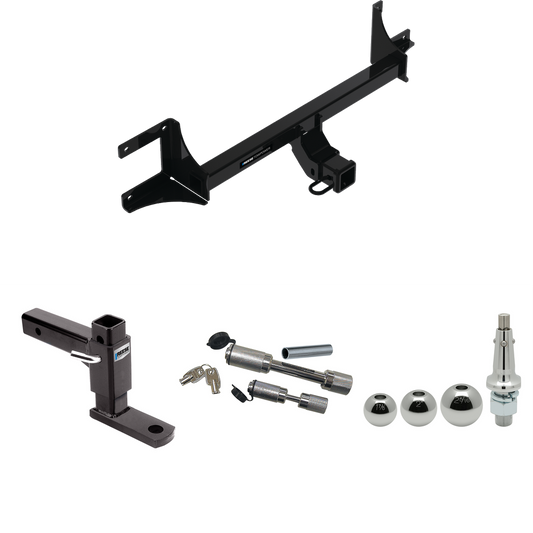 Fits 2021-2023 Volkswagen ID.4 Trailer Hitch Tow PKG w/ Adjustable Drop Rise Ball Mount + Dual Hitch & Copler Locks + Inerchangeable 1-7/8" & 2" & 2-5/16" Balls By Reese Towpower