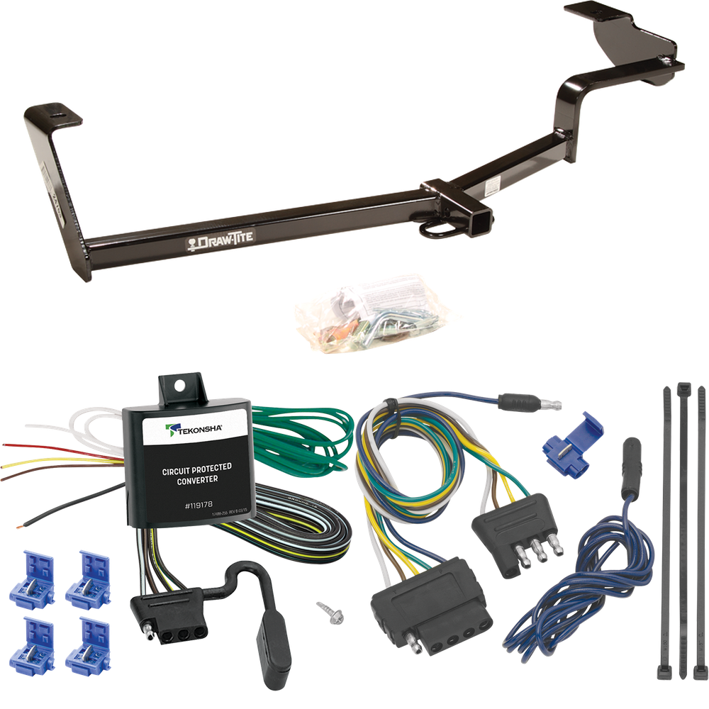 Fits 2006-2011 Honda Civic Trailer Hitch Tow PKG w/ 5-Flat Wiring Harness (For Si, Coupe Models) By Draw-Tite