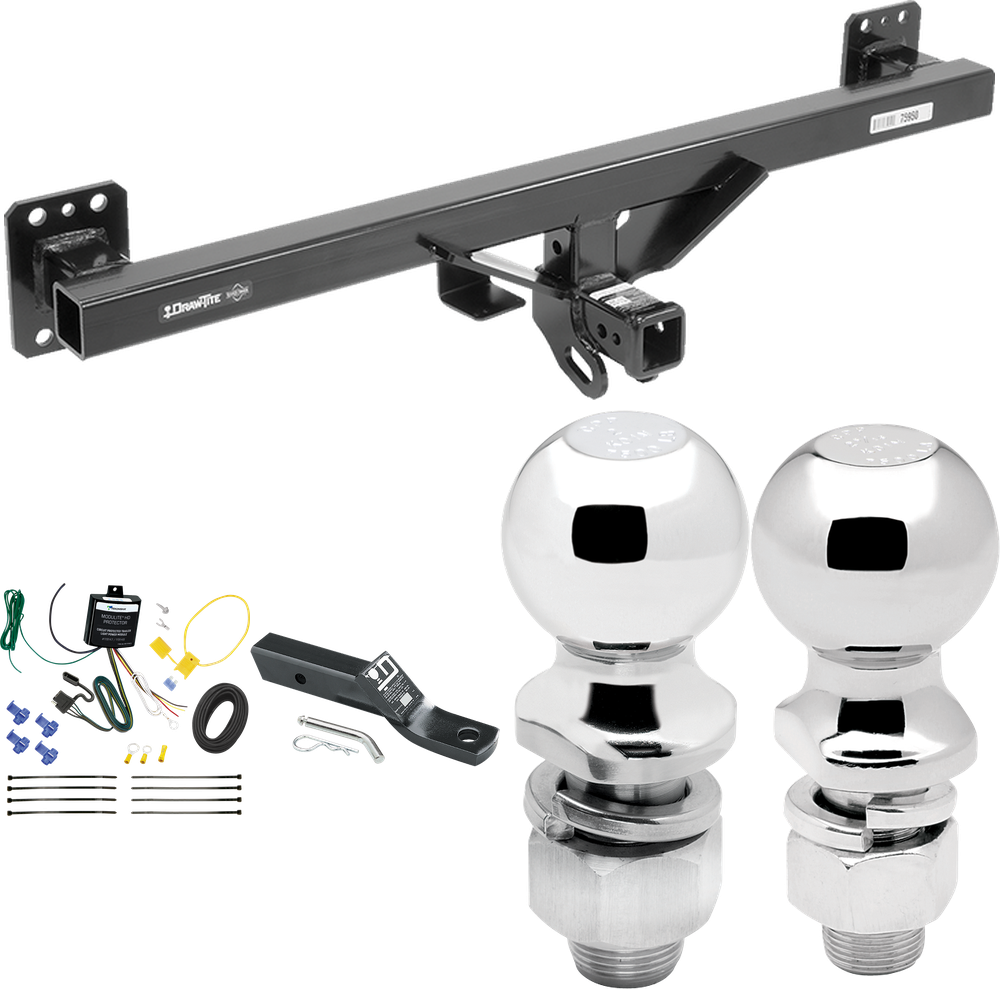 Fits 2011-2018 Porsche Cayenne Trailer Hitch Tow PKG w/ 4-Flat Wiring + Ball Mount w/ 2" Drop + 2" Ball + 2-5/16" Ball By Draw-Tite