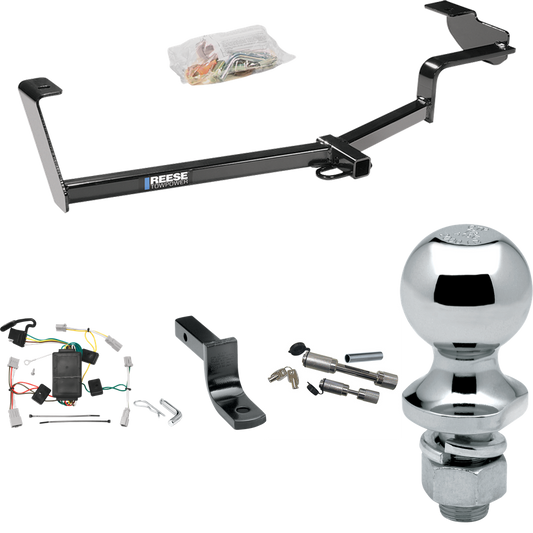 Fits 2006-2015 Honda Civic Trailer Hitch Tow PKG w/ 4-Flat Wiring Harness + Draw-Bar + 1-7/8" Ball + Dual Hitch & Coupler Locks (For Sedan, Except Hybrid & Si Models) By Reese Towpower