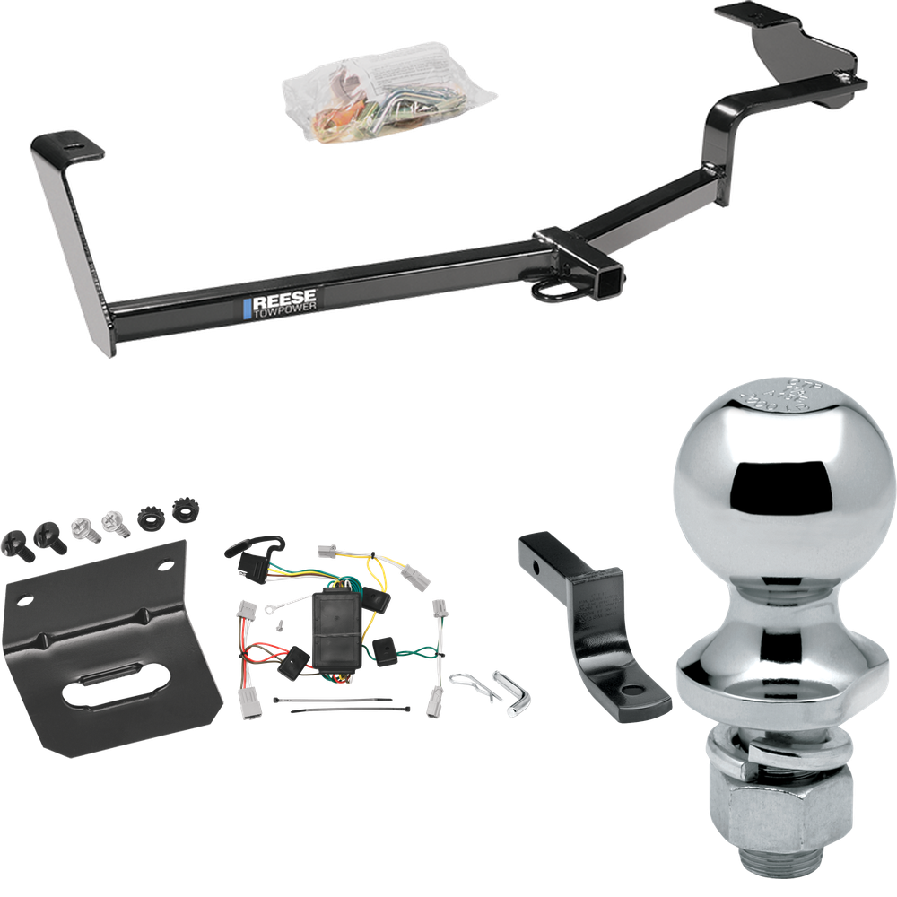 Fits 2006-2015 Honda Civic Trailer Hitch Tow PKG w/ 4-Flat Wiring Harness + Draw-Bar + 1-7/8" Ball + Wiring Bracket (For Sedan, Except Hybrid & Si Models) By Reese Towpower