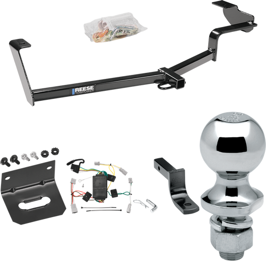 Fits 2006-2015 Honda Civic Trailer Hitch Tow PKG w/ 4-Flat Wiring Harness + Draw-Bar + 1-7/8" Ball + Wiring Bracket (For Sedan, Except Hybrid & Si Models) By Reese Towpower