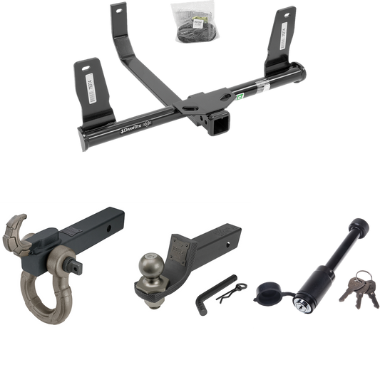 Fits 2010-2015 Mercedes-Benz GLK350 Trailer Hitch Tow PKG + Interlock Tactical Starter Kit w/ 2" Drop & 2" Ball + Tactical Hook & Shackle Mount + Tactical Dogbone Lock By Draw-Tite