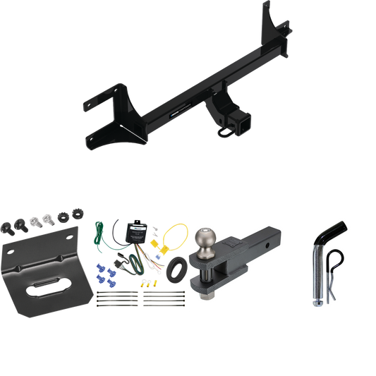 Se adapta al paquete de remolque con enganche de remolque Volkswagen ID.4 2021-2023 con arnés de cableado de 4 planos + soporte de bola de enganche de horquilla con bola de 2" + pasador/clip + soporte de cableado de Reese Towpower