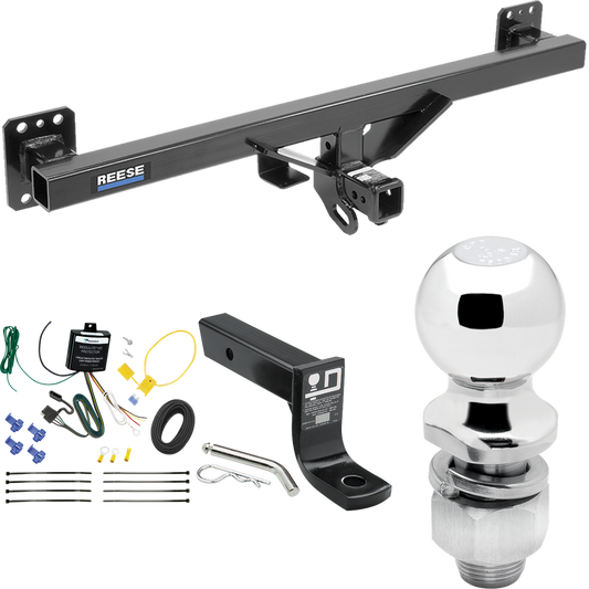 Fits 2011-2018 Porsche Cayenne Trailer Hitch Tow PKG w/ 4-Flat Wiring + Ball Mount w/ 4" Drop + 2" Ball By Reese Towpower