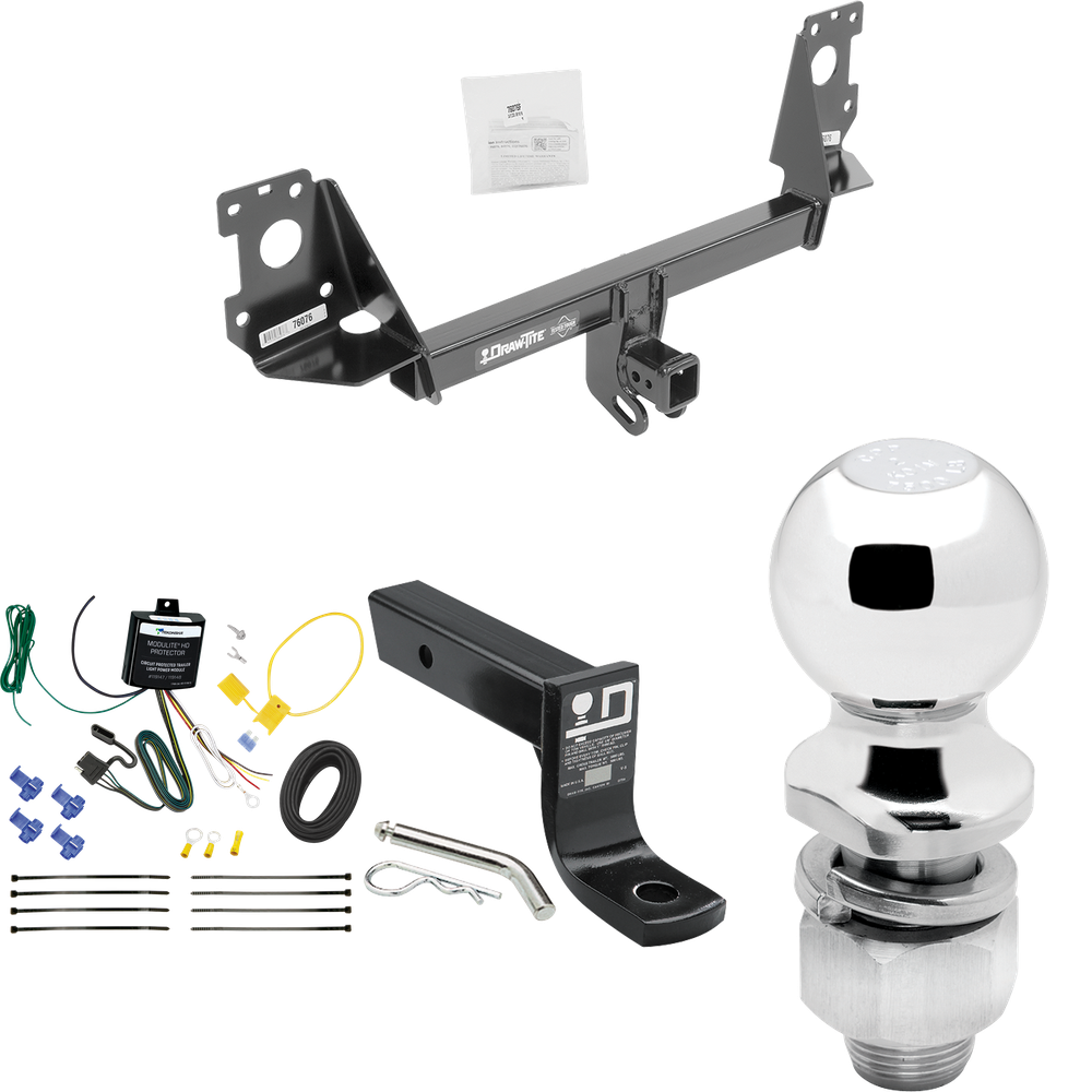 Se adapta al paquete de enganche de remolque Audi Q7 2017-2023 con cableado plano de 4 + soporte de bola con caída de 4" + bola de 2" de Draw-Tite