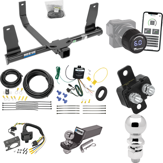 Se adapta al paquete de enganche de remolque Mercedes-Benz GLK350 2010-2015 con control de freno inalámbrico Bluetooth Tekonsha Prodigy iD + cableado RV de 7 vías + soporte de bola y caída de 2" y 2-5/16" de Reese Towpower