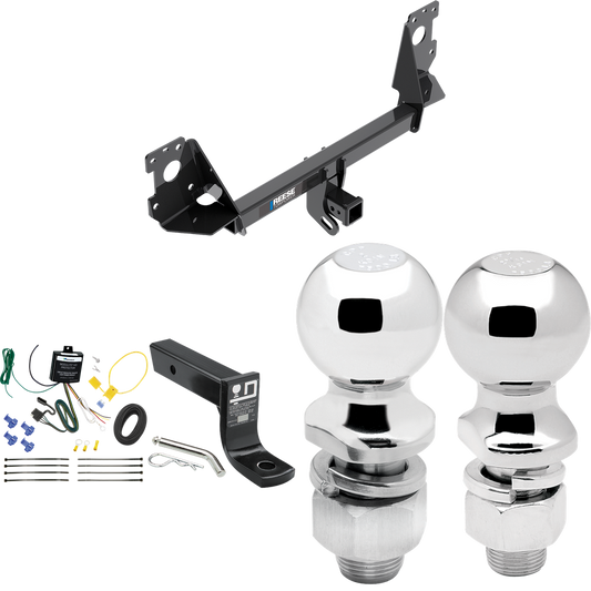 Fits 2017-2023 Audi Q7 Trailer Hitch Tow PKG w/ 4-Flat Wiring + Ball Mount w/ 4" Drop + 2" Ball + 2-5/16" Ball By Reese Towpower