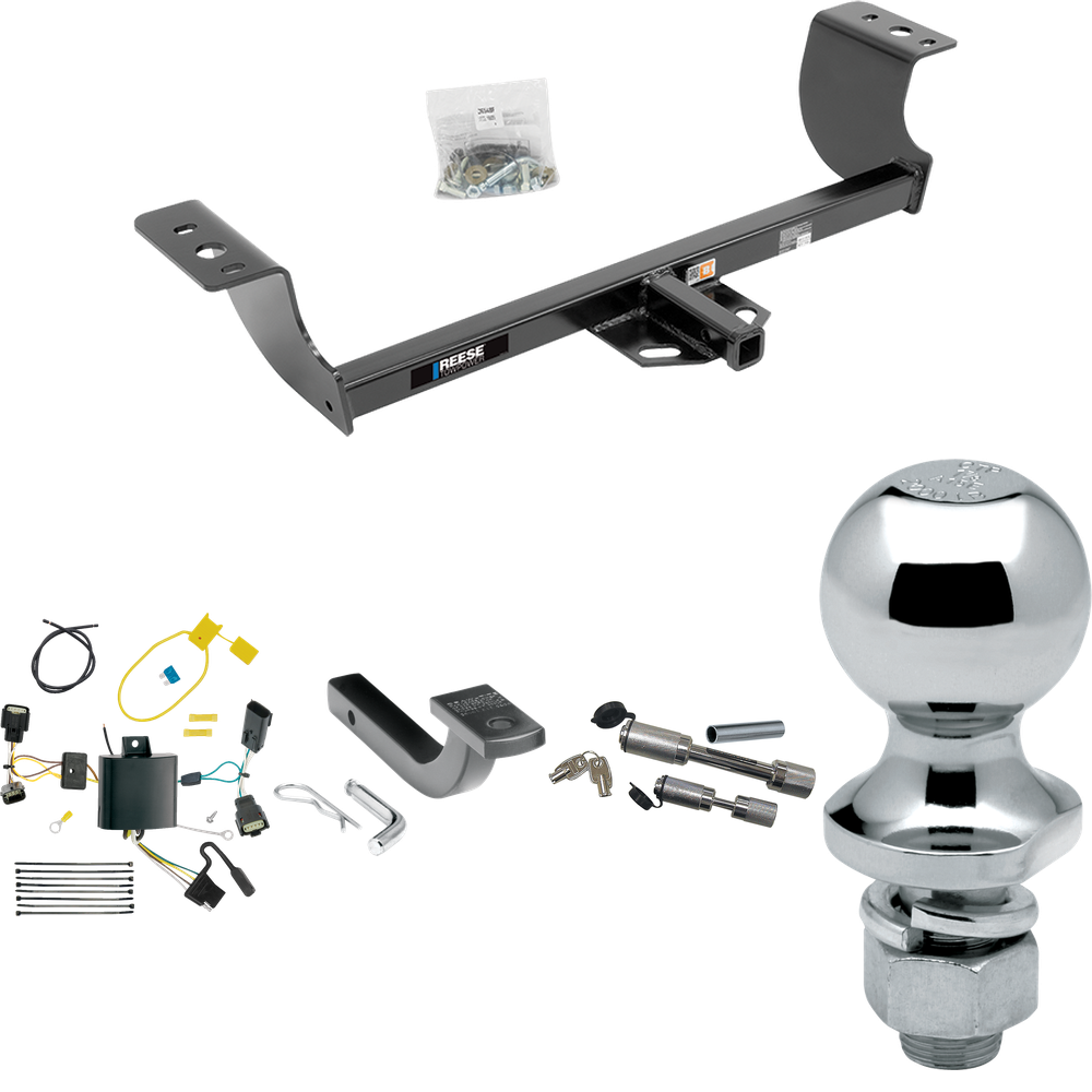 Se adapta al paquete de remolque con enganche de remolque Dodge Charger 2015-2023 con arnés de cableado de 4 planos + barra de tracción + bola de 1-7/8" + enganche doble y cerraduras de acoplador de Reese Towpower