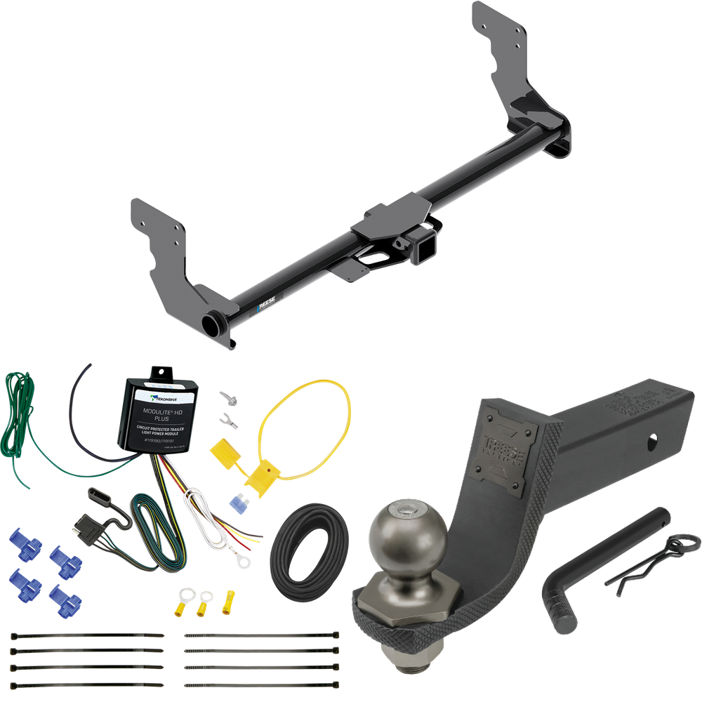 Fits 2016-2023 Mercedes-Benz Metris Trailer Hitch Tow PKG w/ 4-Flat Wiring + Interlock Tactical Starter Kit w/ 3-1/4" Drop & 2" Ball By Reese Towpower