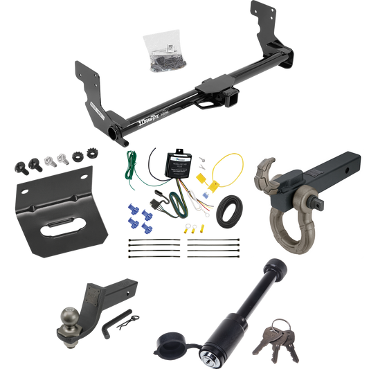 Fits 2016-2023 Mercedes-Benz Metris Trailer Hitch Tow PKG w/ 4-Flat Wiring + Interlock Tactical Starter Kit w/ 3-1/4" Drop & 2" Ball + Tactical Hook & Shackle Mount + Tactical Dogbone Lock + Wiring Bracket By Draw-Tite